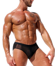 RUFSKIN DANTE Brief Full-Seat See-through Stretch Tulle Briefs Black 24