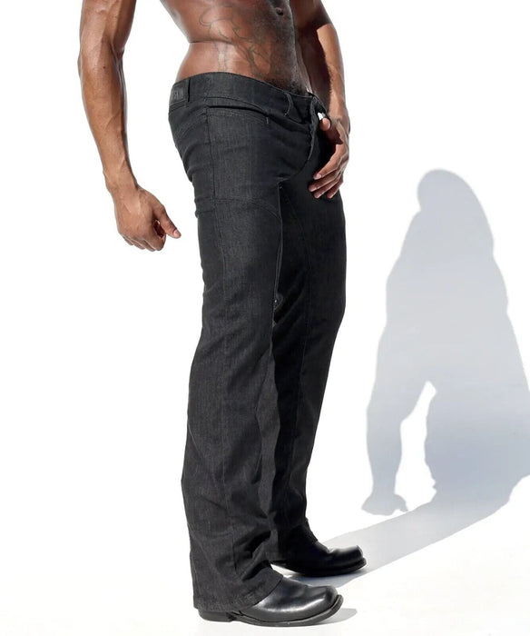 RUFSKIN Denim Jeans CHARLY Distressed Slim Fit Low-Rise Pants Premium Black