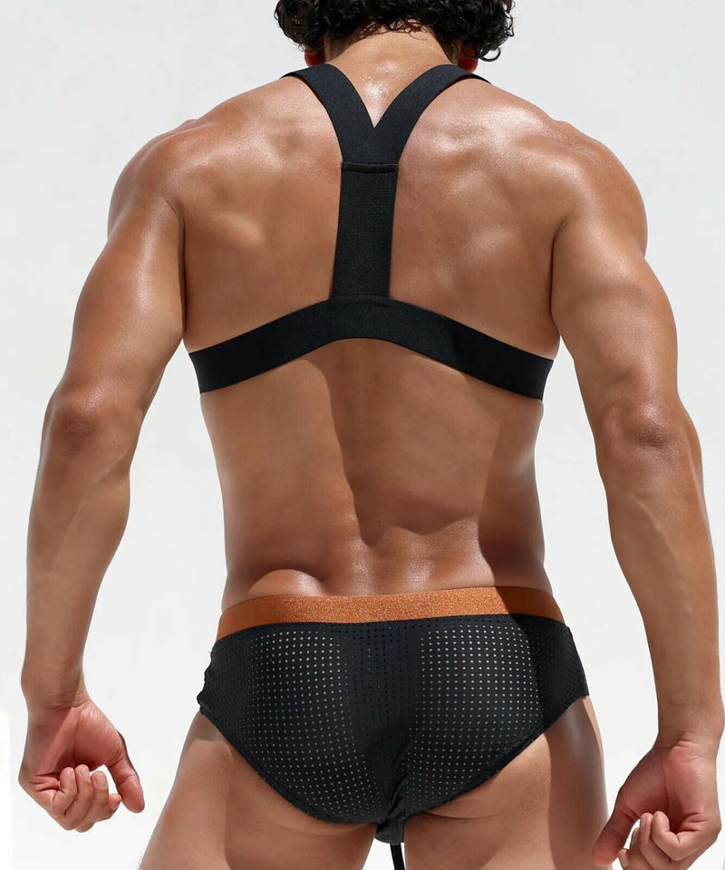RUFSKIN Harness VITOR Slightly See Through Perforated Elastic NylonJet Black 73