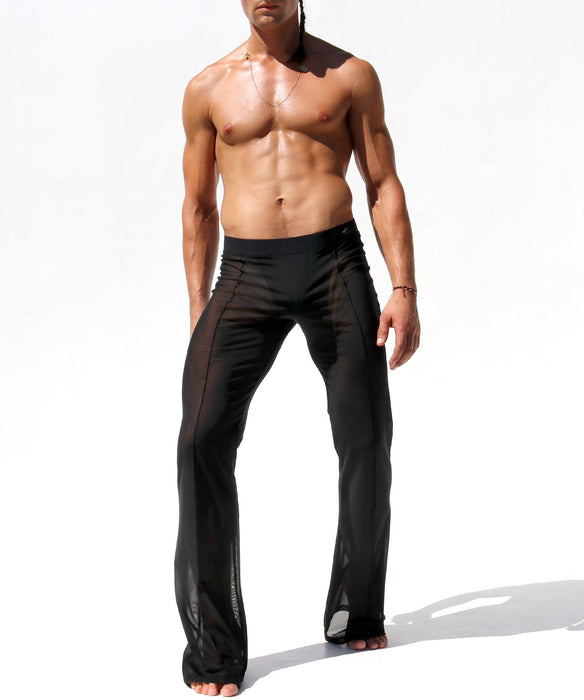 RUFSKIN Pants SHAG Flare-Leg See -Through Stretch Tulle Mesh Lounge Pants L01