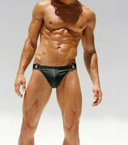 Rufskin L Rufskin Jocks Raven Rubber-Look Jockstrap Elastic Straps Black 6