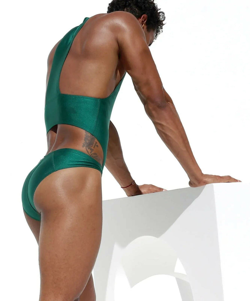 RUFSKIN Singlet CAIO Premium Stretch Shaping Bodysuit Shiny Green Emerald 40