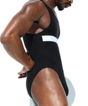 RUFSKIN Singlet TREY Full-Seat Briefs Bodysuit Brushed Knit Jet Black