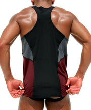 RUFSKIN! Tank top Trace Maroon Sport Stretch Nylon Muscle Definition 25
