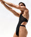 RUFSKIN Thong-Bodysuit THE KU Stretchy Singlet Transparent Shiny Jet Black