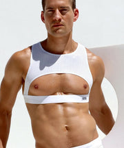 RUFSKIN Y Harness VITOR Slightly See Through Perforated Elastic Nylon White 73