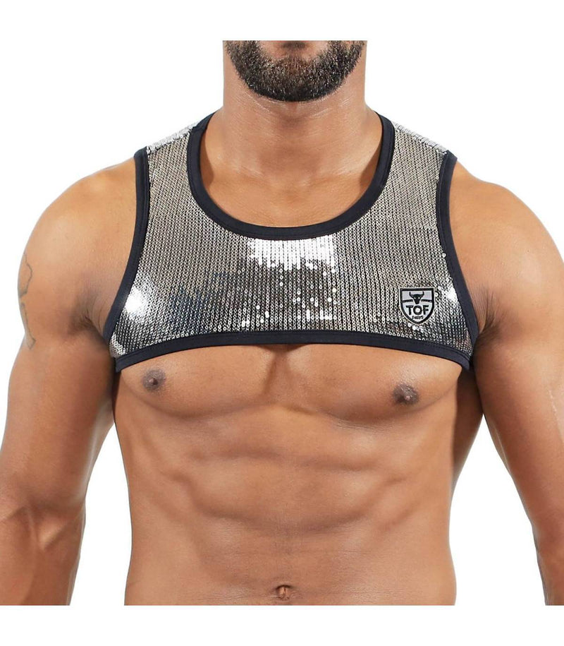 Sensational TOF PARIS Harness Broadway Fashion Garment Sequined  Silver 24