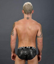 SexyMenUnderwear.com Andrew Christian Brief Web Sexy Slip Shimmering Spiderweb Silver  Black 91196 49