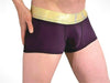 SexyMenUnderwear.com Collection TANN Boxer-Trunks Metallic Gold Elastic Waistband Plum 2