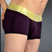 Collection TANN MONTREAL Boxer-Trunks Metallic Gold Elastic Waistband Plum 2 Underwear
