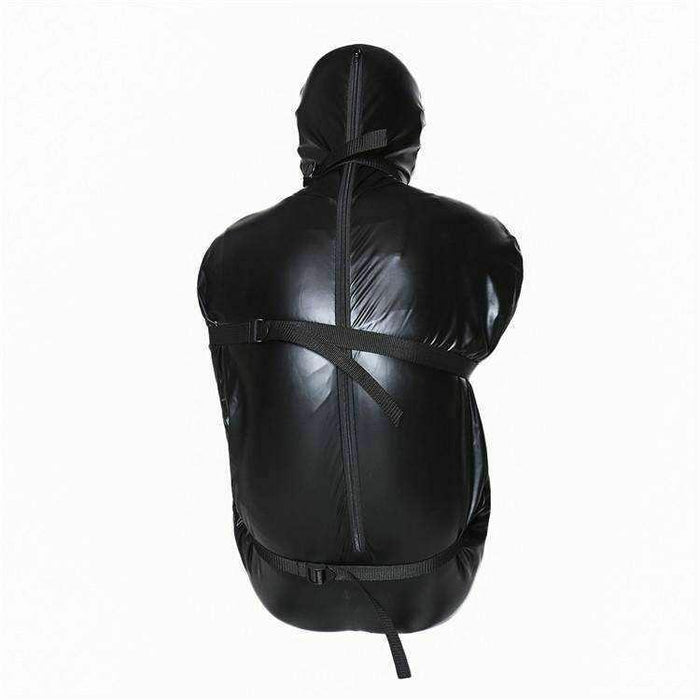 SexyMenUnderwear.com Full body bag  Bondage with ajustable straps leather look Black