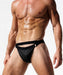 SexyMenUnderwear.com LARGE RUFSKIN! Swimwear CHAR Double-Waisted Brief Stretch matte Black Rubber 18