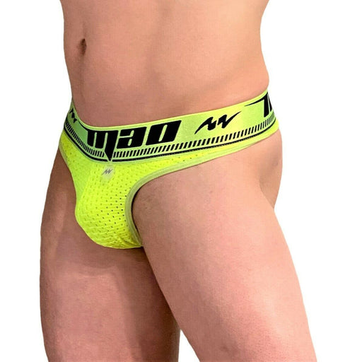 SexyMenUnderwear.com MAO USA Sports Thong Tanning Mens Swim Thong Breathable Mesh Neon Green 7525 9
