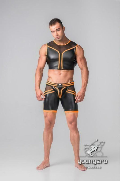 MASKULO Crop Top T-Shirt ONLY Youngero Neon Orange TP111-16 21