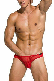 SexyMenUnderwear.com Private Structure Briefs Desire Intima Mesh Low-Rise Bikini Brief Red 3455 70