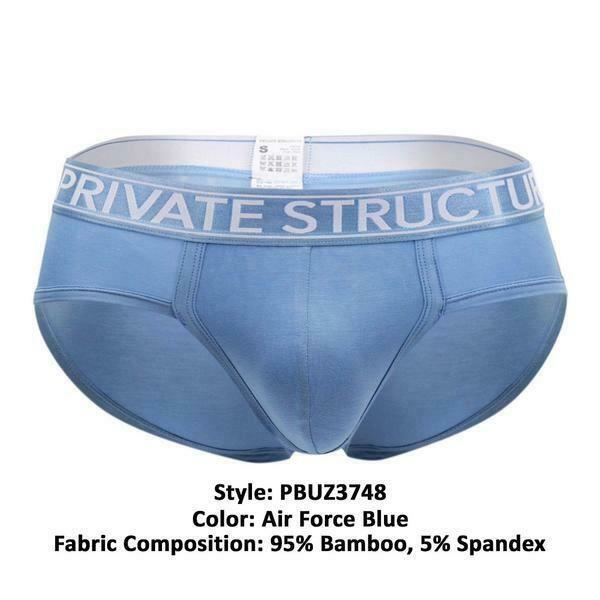 SexyMenUnderwear.com Private Structure Briefs Platinum Bamboo Underwear Contour Brief Blue 3748 52