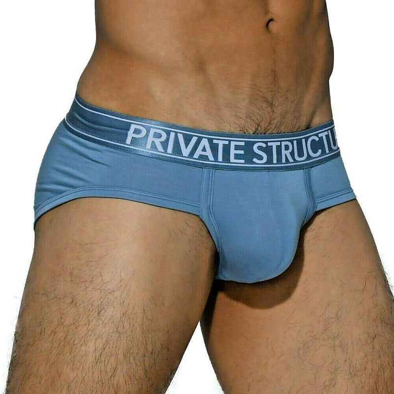 SexyMenUnderwear.com Private Structure Briefs Platinum Bamboo Underwear Contour Brief Blue 3748 52