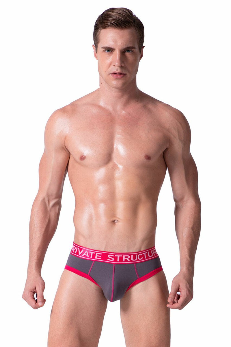 SexyMenUnderwear.com Private Structure Mens mini Brief Soho Luminous Berry Grey 3681 2