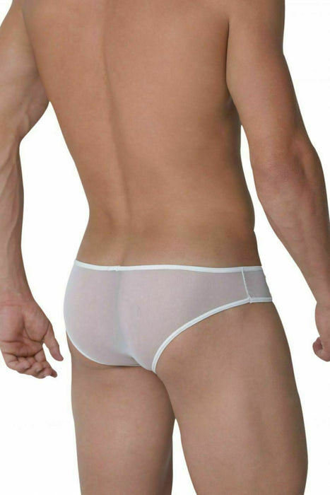 SexyMenUnderwear.com Romantic By Hidden Mesh Briefs Bikini C-throught Underwear White 956 2