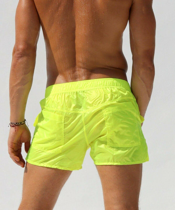 SexyMenUnderwear.com 'RUFSKIN! Nuage Swimwear See-Through Sport Swim-Short Transparent Nylon Lemon 33