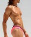 SexyMenUnderwear.com RUFSKIN! Swim-Brief Thong Fusion 'ZU' T-Back Swimwear Shiny Coral 54