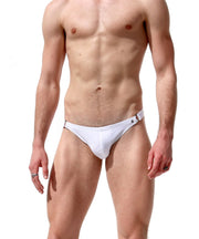 SexyMenUnderwear.com RUFSKIN! Swimwear CARVER Bikini Cut Swim-Brief Premium Stretch Nylon White 20