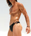 SexyMenUnderwear.com RUFSKIN Swimwear Kellen rubberized Euro-Cut Swim-Brief Matte Black