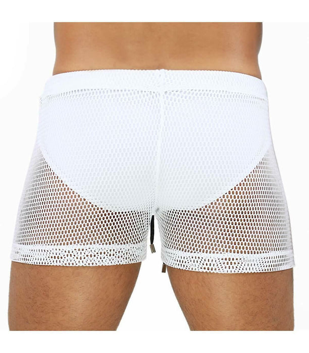 SexyMenUnderwear.com See-through Swim-Shorts "TOF PARIS" IBIZA Swimwear Guaranteed Effect White T4