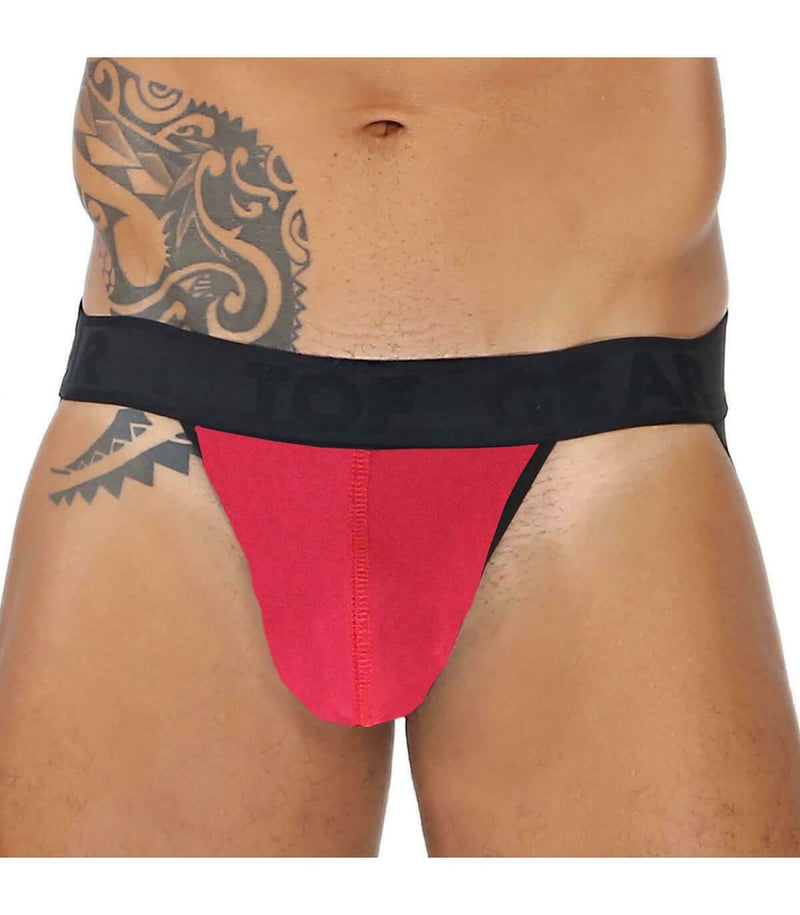 SexyMenUnderwear.com Sexy Jock TOF PARIS Alpha Jockstrap Soft Cotton Jersey Classic RED/Black 14