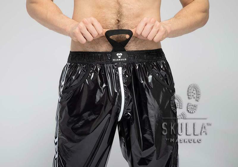 Shiny Nylon Pants MASKULO Skulla Socker Lightweight Thin Pants