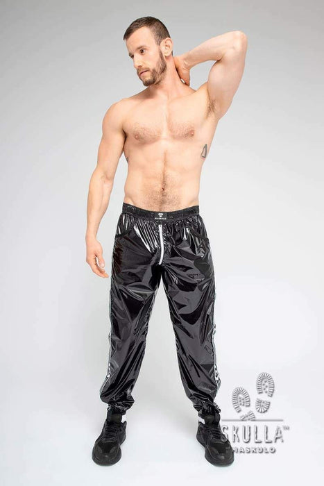 Shiny Nylon Pants MASKULO Skulla Socker Lightweight Thin Pants White  PN072-80 19 —