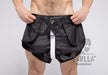 SexyMenUnderwear.com Short MASKULO Skulla Shiny Nylon Jogging Shorts Two-Sided Zipper SH077-90 28