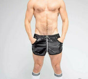SexyMenUnderwear.com Short MASKULO Skulla Shiny Nylon Jogging Shorts Two-Sided Zipper SH077-90 28