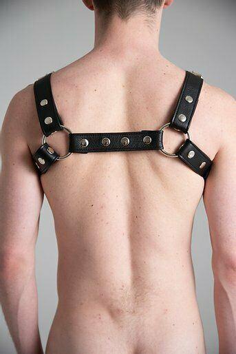 SexyMenUnderwear.com SMU hand made Harness Aron Bulldog Full Black Leather Silver Buckle And Snaps