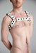 SexyMenUnderwear.com SMU Hand made Harness Bulldog White Full Leather Black Buckle And Snaps