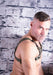 SexyMenUnderwear.com SMU Hand made Leather army green harness  ajustable small to medium chest 1
