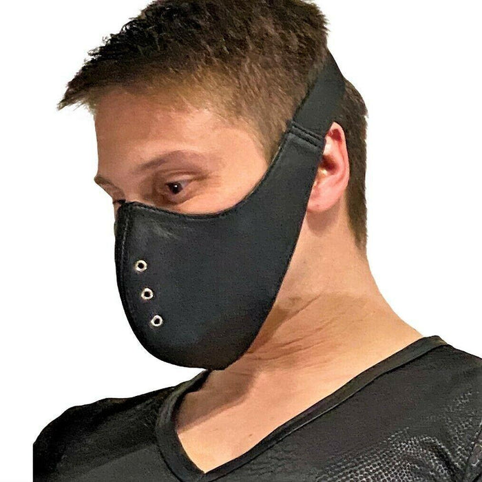 SMU Fetish Leather Mask Unisexe Cuir canadien de qualité supérieure Noir 1050 1