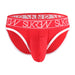 SexyMenUnderwear.com SUKREW Briefs Classic Silky Polyamide Extra Large Contoured Pouch Red/White