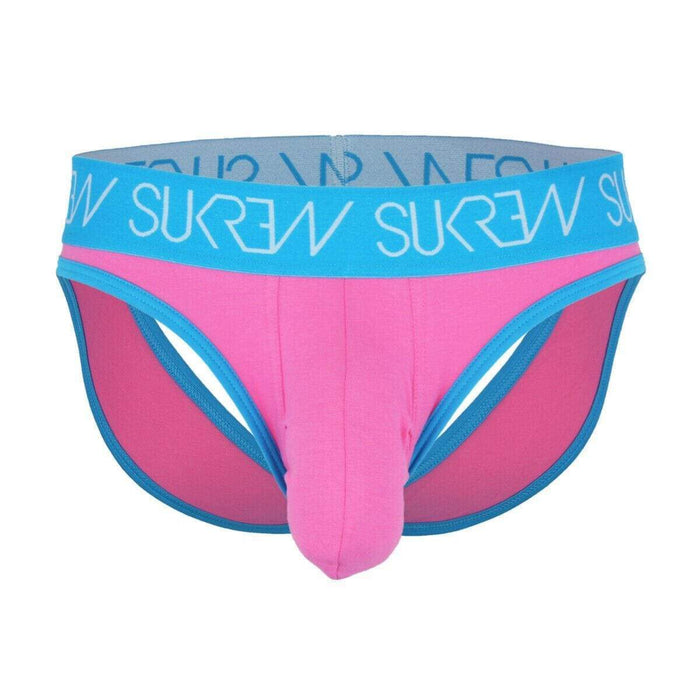 SexyMenUnderwear.com Sukrew Jock Vauxhall V-Briefs Jockstrap Combo Pouch Enhanced Bulge Neon Pink 11
