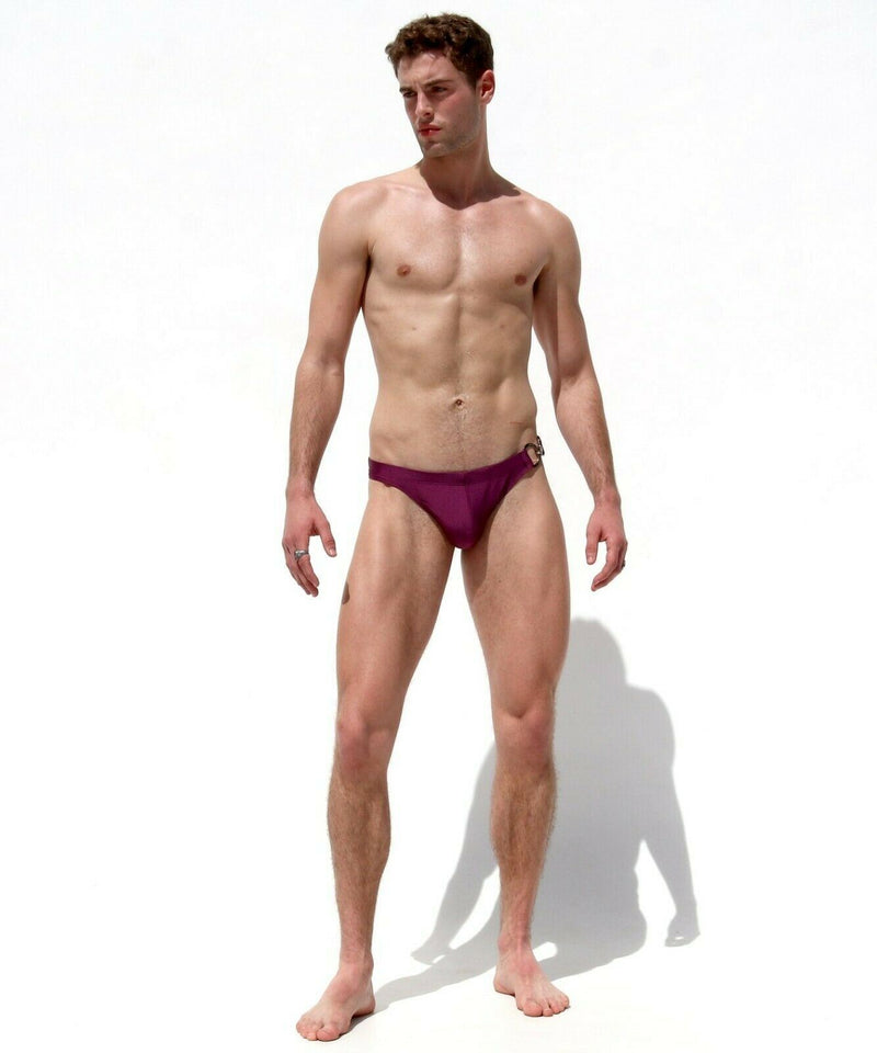 SexyMenUnderwear.com Swim-Brief RUFSKIN Swimwear EuroCut Bikini-Brief "BIG-D" Contour Pouch Grape 43