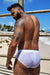 SexyMenUnderwear.com Swimwear BREEDWELL Cruiser Swim-Brief 3d Logo Stripe Mesh Panels White