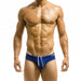 SexyMenUnderwear.com SWIMWEAR MODUS VIVENDI VELVET-LOOK DRAWSTRING SWIM BRIEF BLUE S1714 55