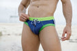 SexyMenUnderwear.com Swimwear PUMP! Swim-Brief WaterBrief Adjustable Drawstring Blue Green 13006