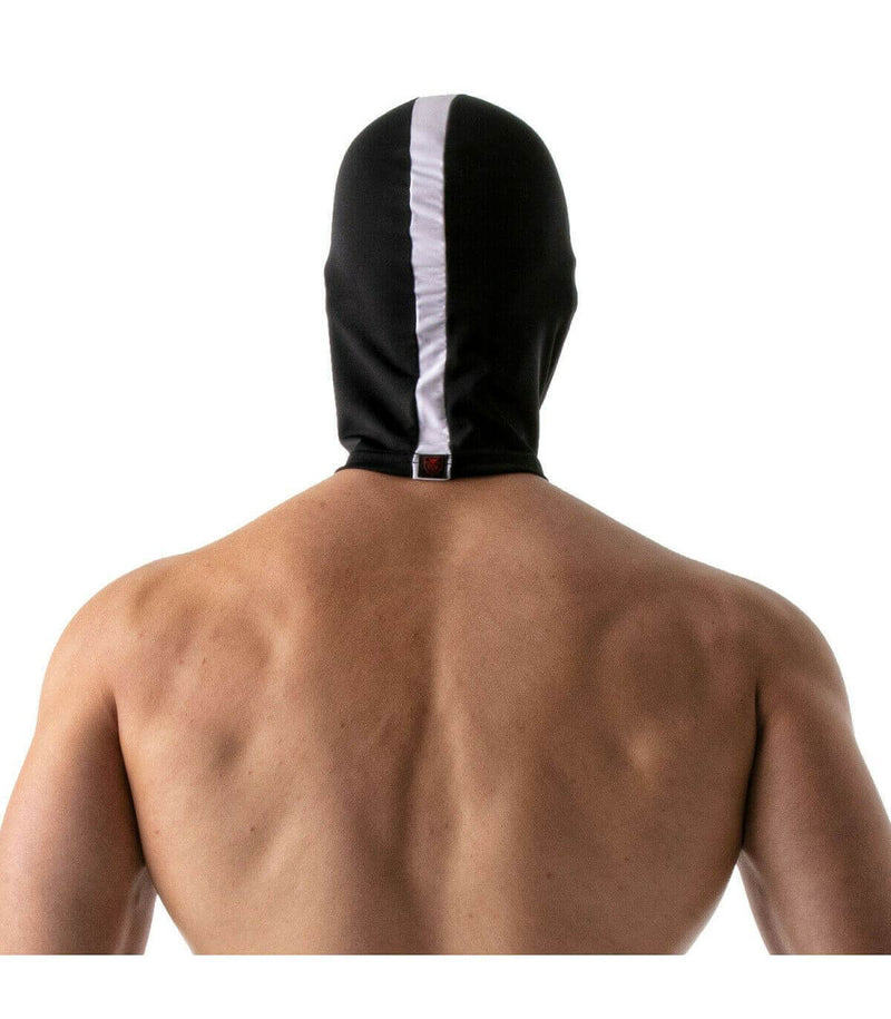 SexyMenUnderwear.com ONE SIZE "TOF PARIS" Bad Boys Hood Cagoule High Stretch Lycra Hood  Black&White One Size