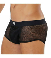 SexyMenUnderwear.com TOF PARIS Boxer BULGE LACE Romantic Sensual Floral lace See Through Black 13
