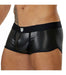 SexyMenUnderwear.com TOF PARIS Boxer FETISH Leather Imitation Stretch Fabric Low Curved Black/Bk 7