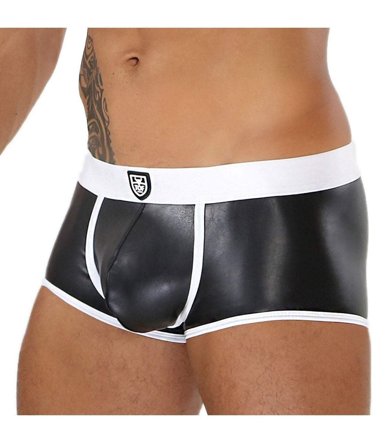 SexyMenUnderwear.com TOF PARIS Boxer FETISH Leatherette MicroFibre Boxers Leather-Look BK&Whit 11