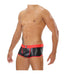 SexyMenUnderwear.com TOF PARIS Boxer FETISH Leatherette MicroFibre Boxers Leather Look Black & Red 11