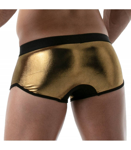 SexyMenUnderwear.com TOF PARIS Boxer Trunks Metal Collection Stretch Microfiber Gold 53