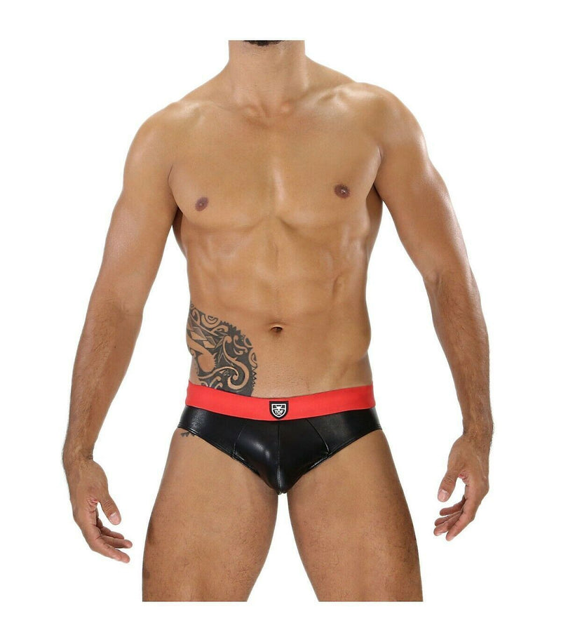 SexyMenUnderwear.com TOF PARIS Brief Fetish Realistic Imitation Leather Stretch MicroFibre Slip 8